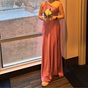 Ralph Lauren - Elegant Pink One-Shoulder Satin Dress